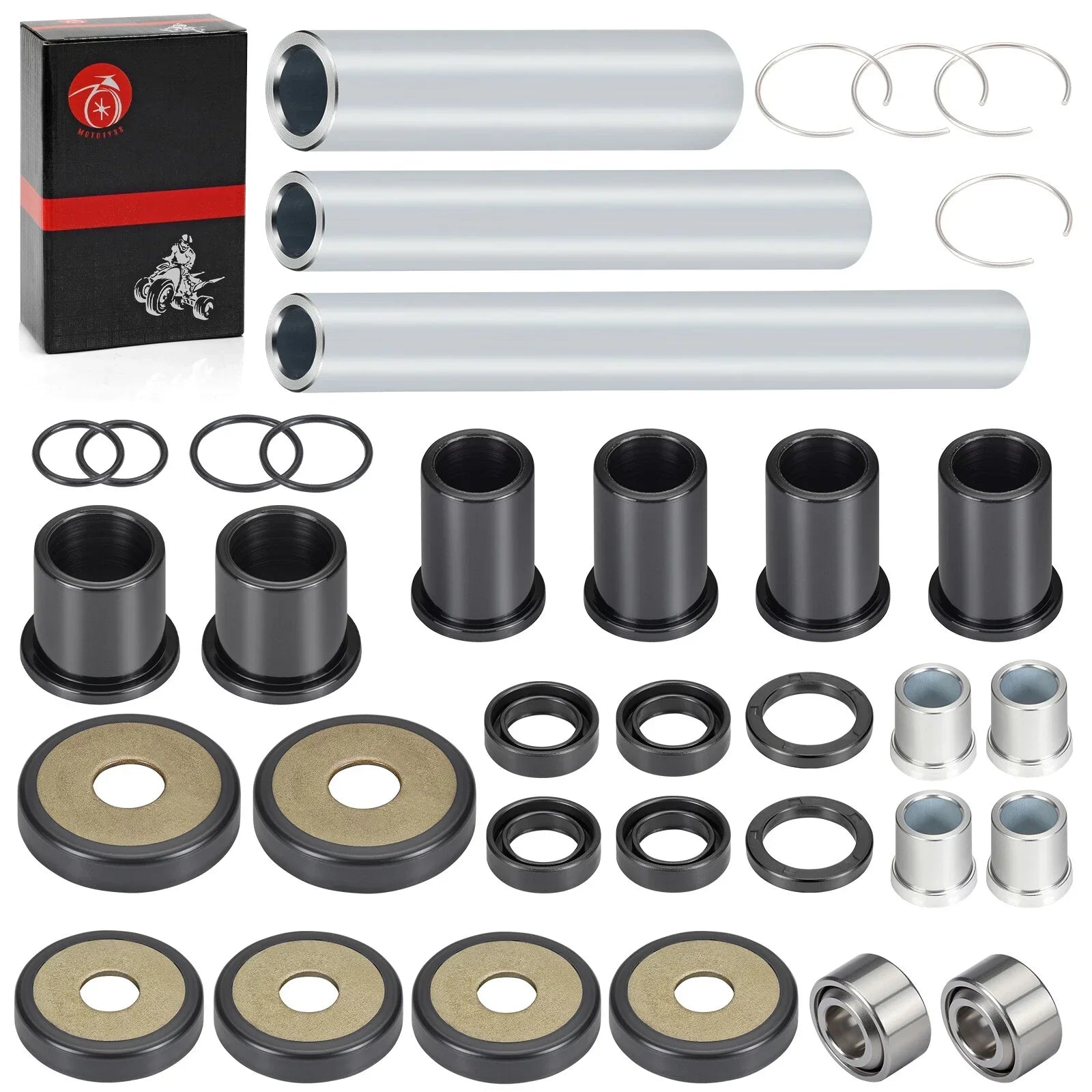 Rear Upper+Lower A-arm Bushing Shaft Kit for Honda Rincon (2003–2009)