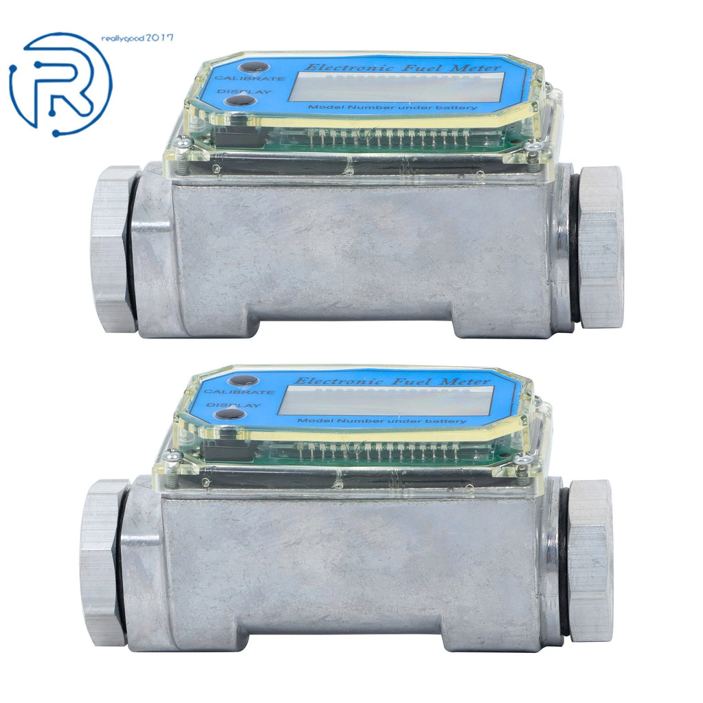 2X Digital Flow Meter 1" for Liquid Flow Measurement (2.6-26 GPM)