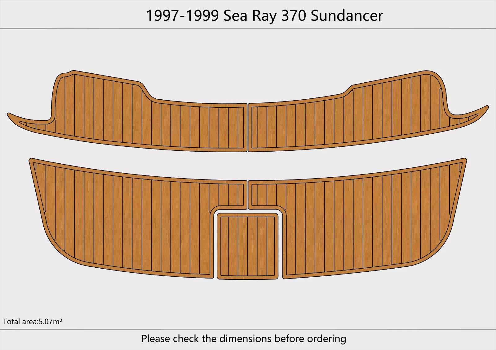 EVA Foam Faux Teak Deck Floor for Sea Ray 370 Sundancer (1997–1999)