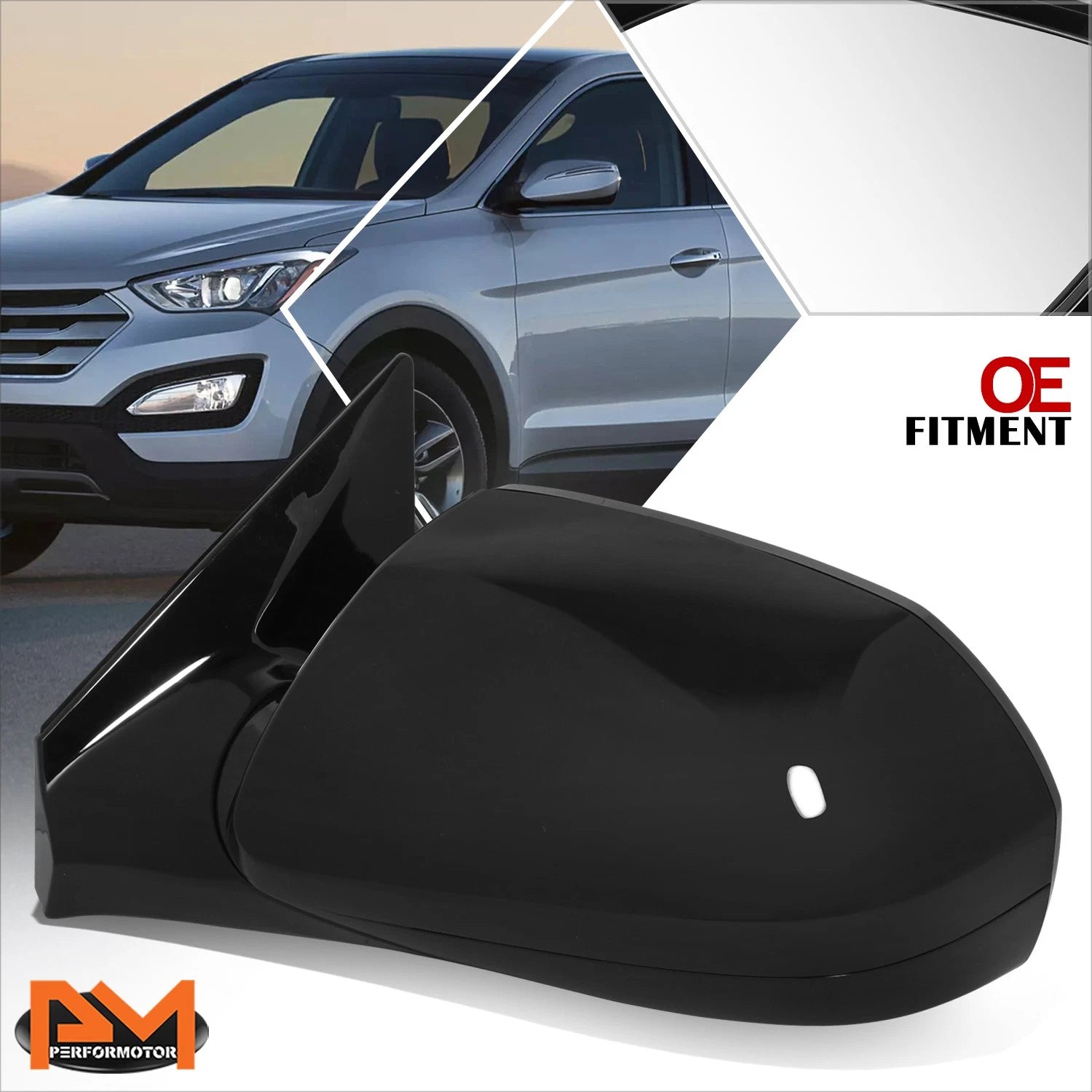 Power Adjust Heated Side Rear View Door Mirror Left for Santa Fe (2013–2016)