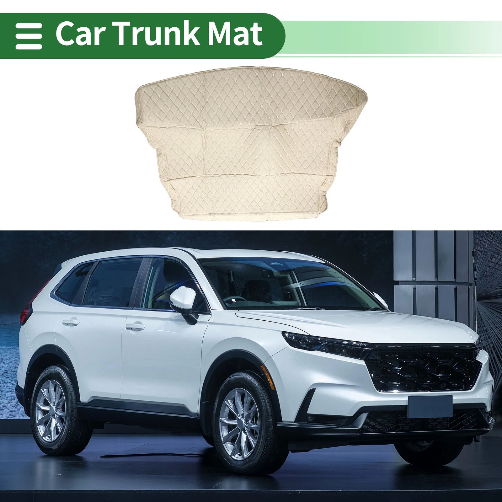 Cargo Liner Trunk Mat for Honda CR-V (2012–2016) 3D Diamond Pattern Beige XPE