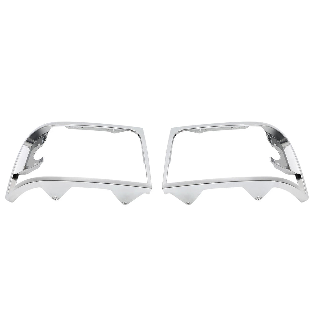 Chrome Mesh Grille Headlight Bezels for Ford F150 F250 F350 Bronco (1992–1997)
