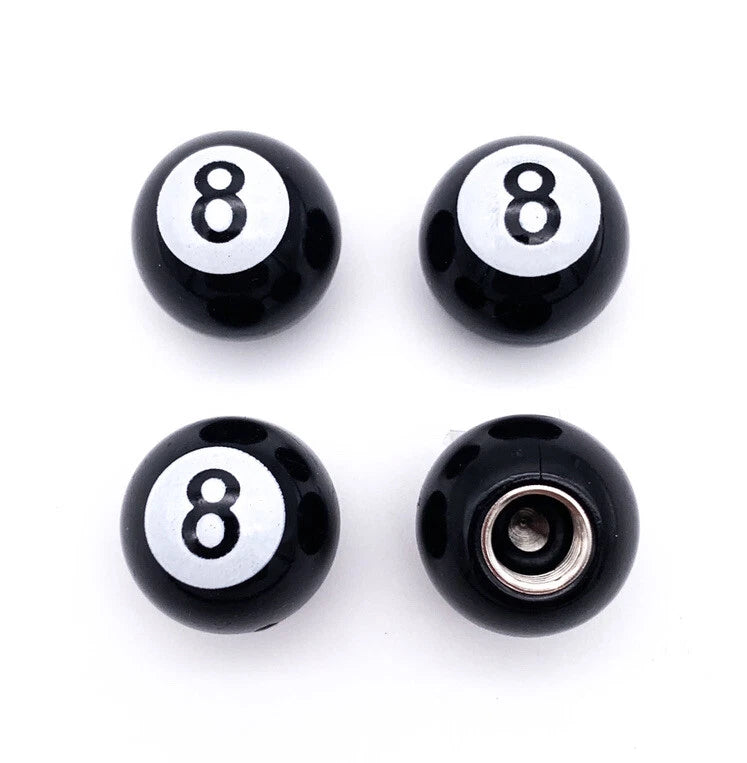 Valve Stem Caps Tire Wheel Set for Hot Rod Car Truck ATV (Black/White)