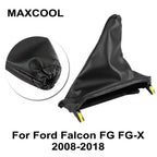 Set of 2 Black Leather T-Bar Handbrake Boot Covers for Ford Falcon (2008–2018)