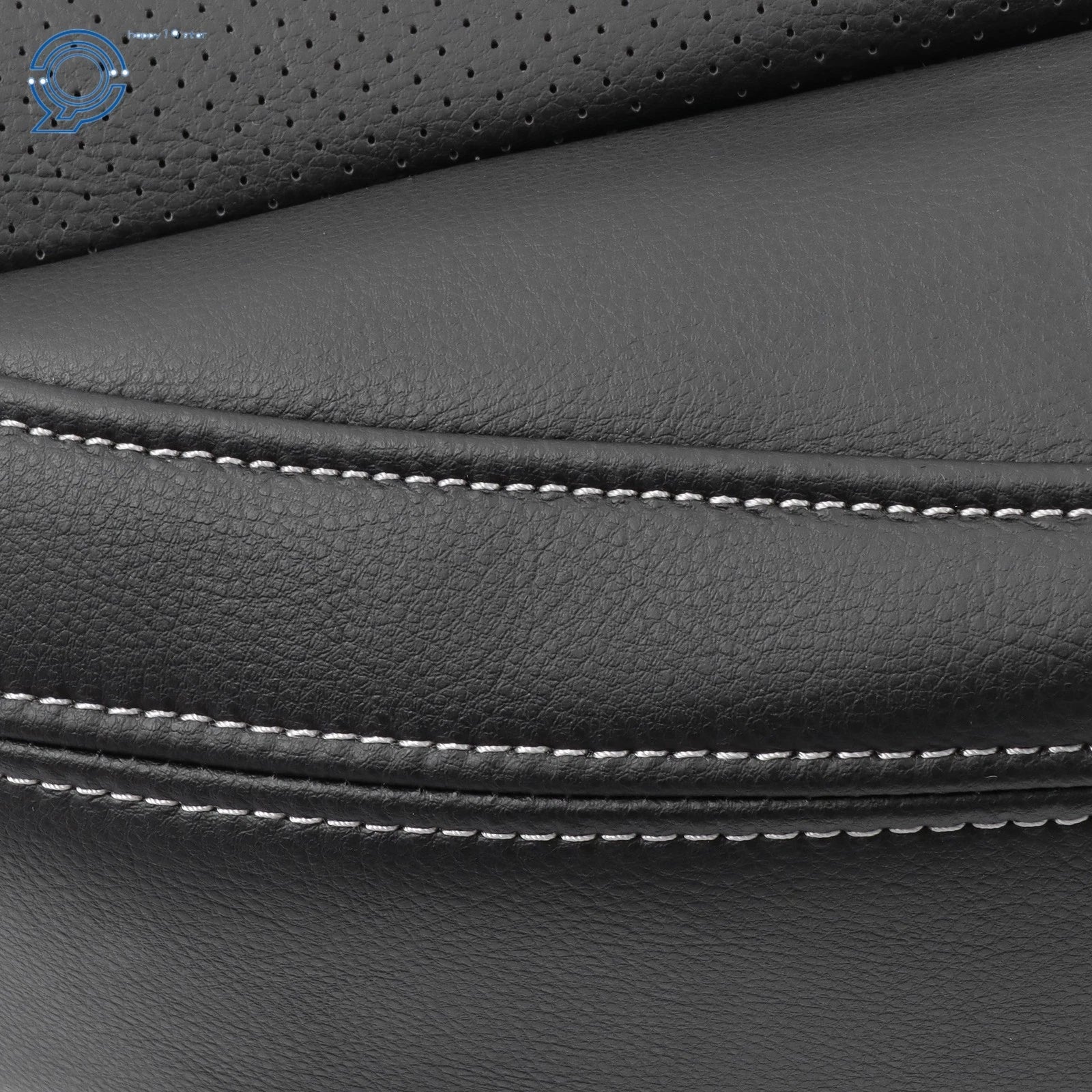 Black Leather Perforated Passenger Bottom Seat Cover for Chevy Camaro (2010–2015)