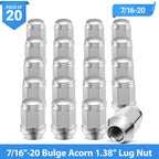 Chrome Closed End Bulge Acorn Lug Nuts for 1968–1972 El Camino/Monte Carlo