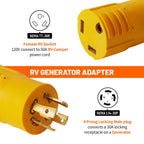30 AMP RV Trailer Generator Adapter L14-30P to TT-30R Plug