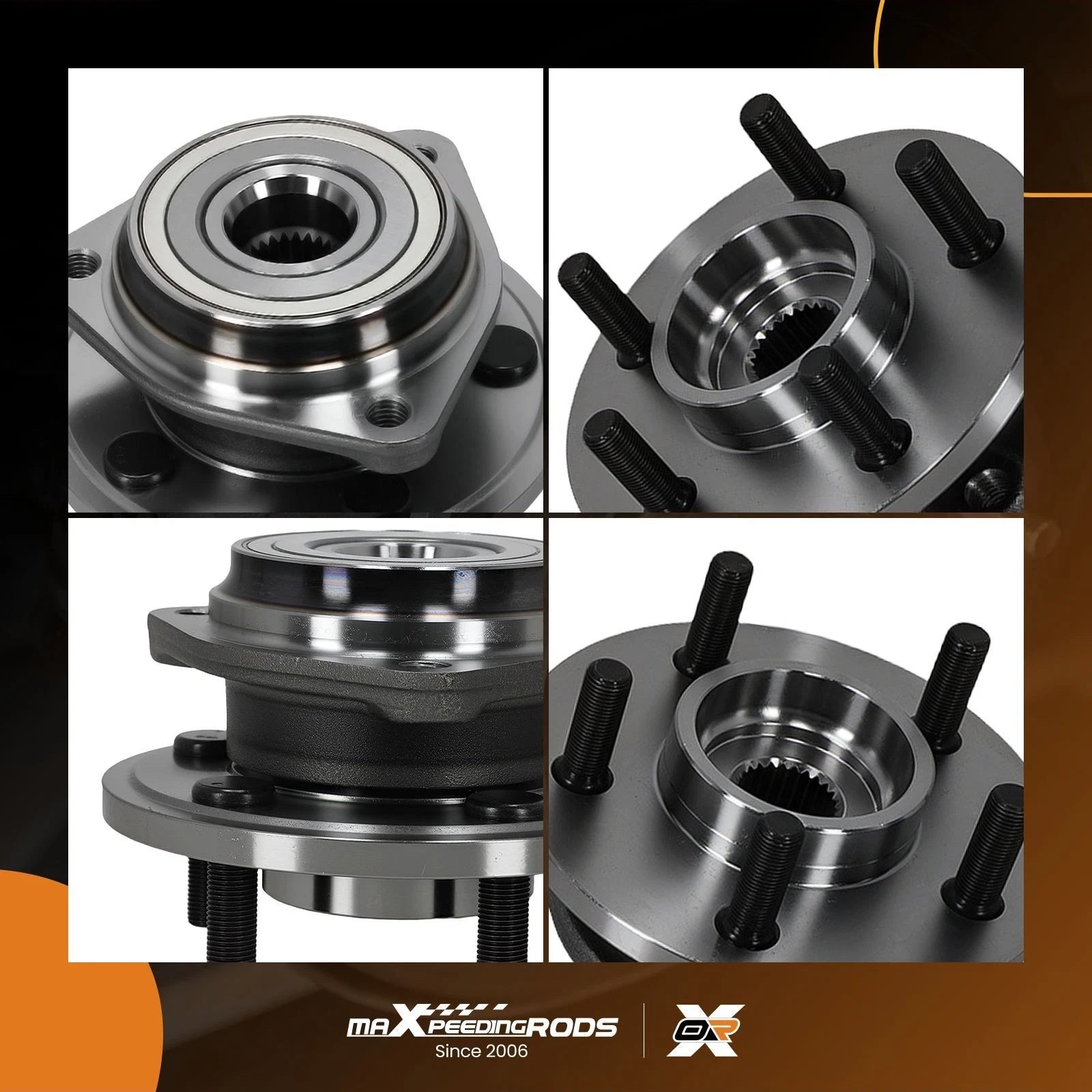2X Front Wheel Hub & Bearing Set for Jeep Cherokee/TJ (1999–2006) 513158