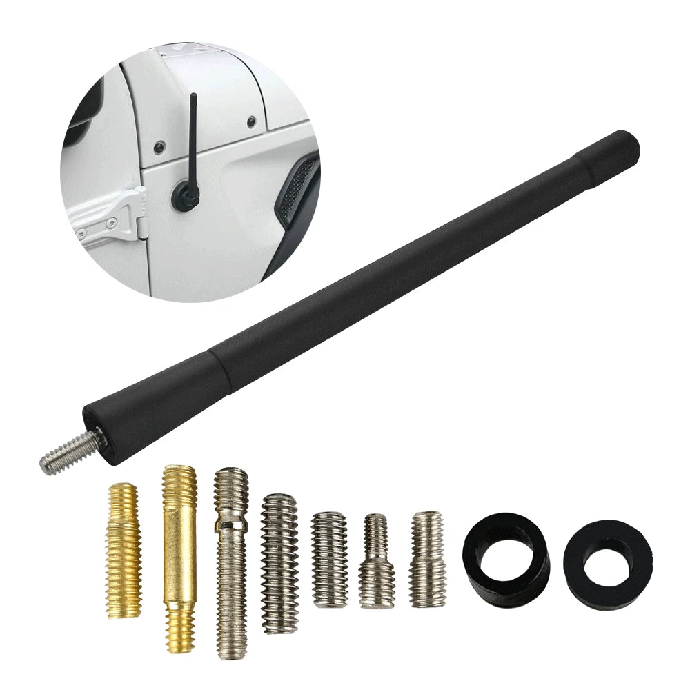 7" Aluminum Alloy Carbon Fiber FM AM Radio Antenna for Universal Vehicles
