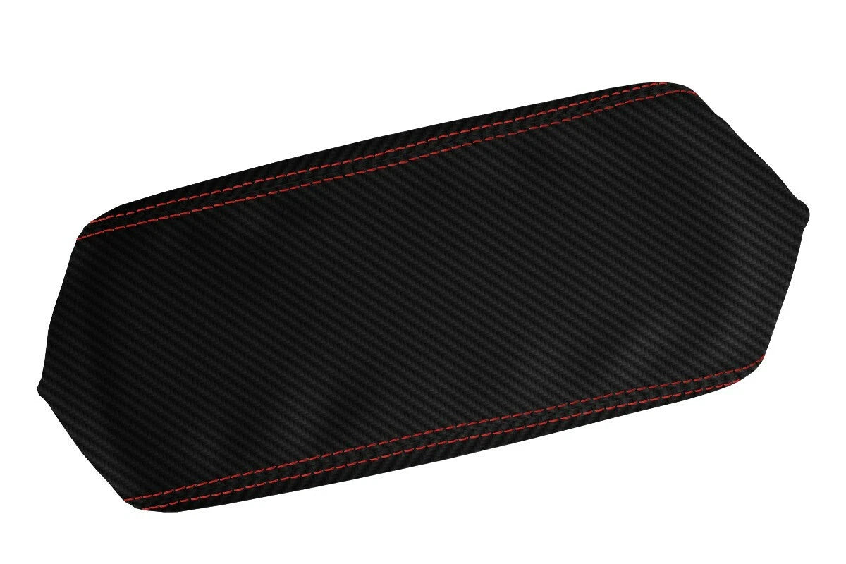 Carbon Fiber Console Lid Cover for Toyota Supra MK3 (1986–1992) Red Stitch