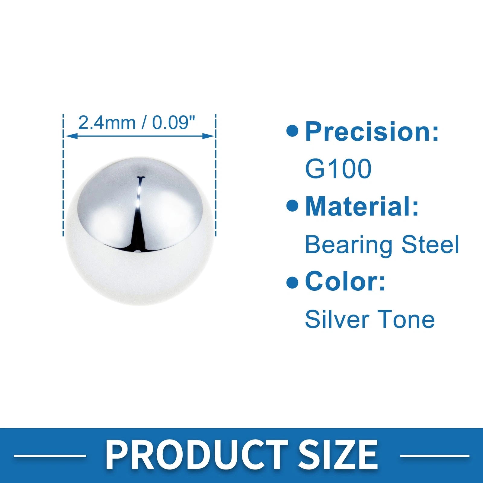 600 Pcs 2.4mm Steel Ball Bearings G100 Precision
