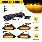 4X Amber Smoked LED Grille Lights for Toyota RAV4 (2019–2024) EPY