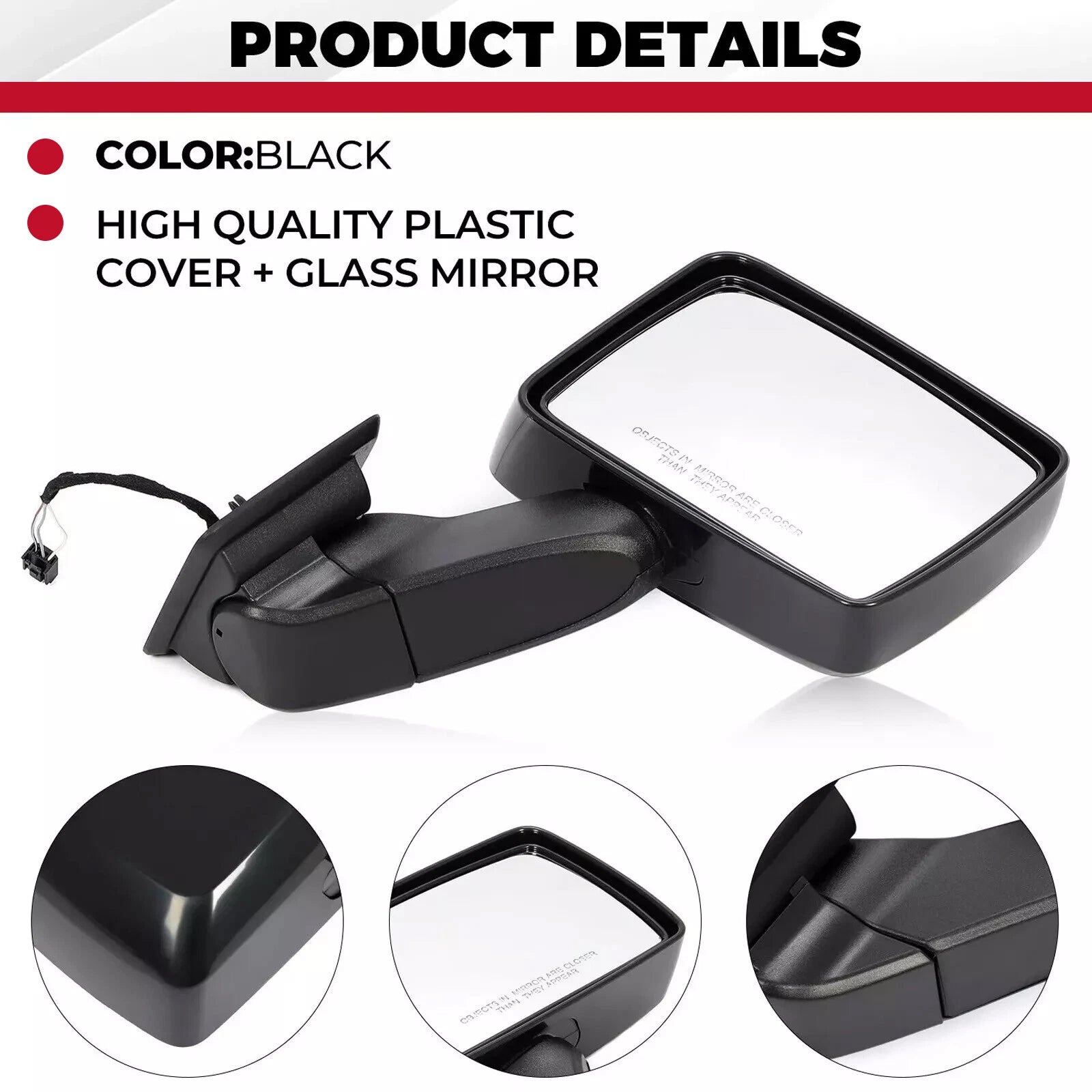 2X Power Side View Mirrors for Hummer H3 H3T (2006–2010)