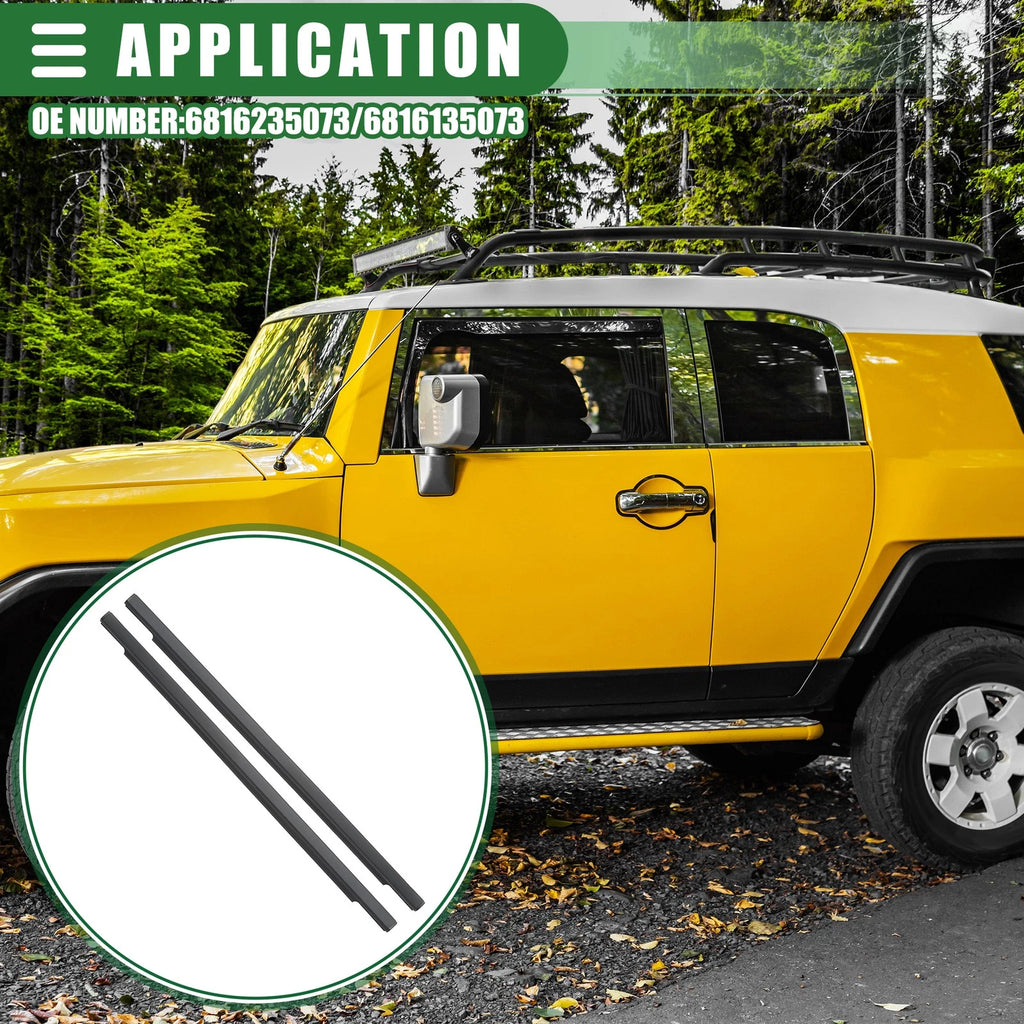 Pair Rear Door Window Belt Weatherstrip for Toyota FJ Cruiser (2007–2014)