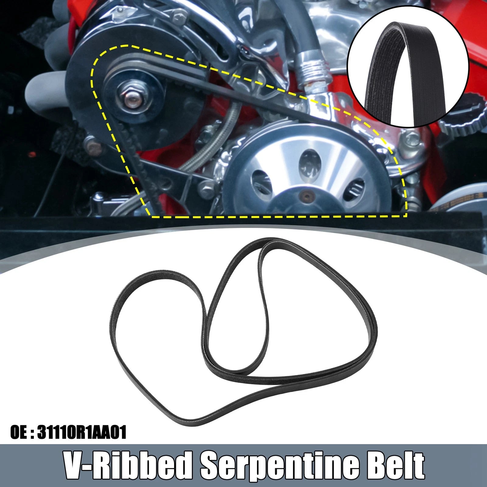 V-Ribbed Serpentine Drive Belt No. 31110R1AA01 for Honda Civic (2012–2015)