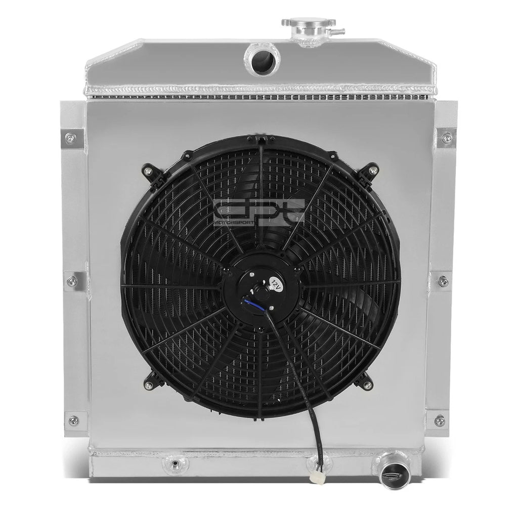 3-Row Aluminum Radiator with Cooling Fan for Chevy Truck Suburban L6 (1947–1954)