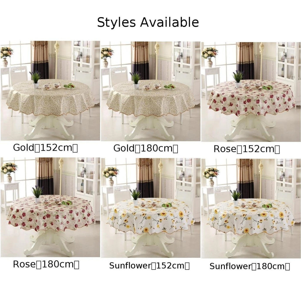 1 Pcs Round Table Cloth for 6 Seaters/4 Seaters (PVC)