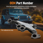 Exhaust Manifold for Jeep Wrangler L4 2.5L (1987–1995) with Heat Shield