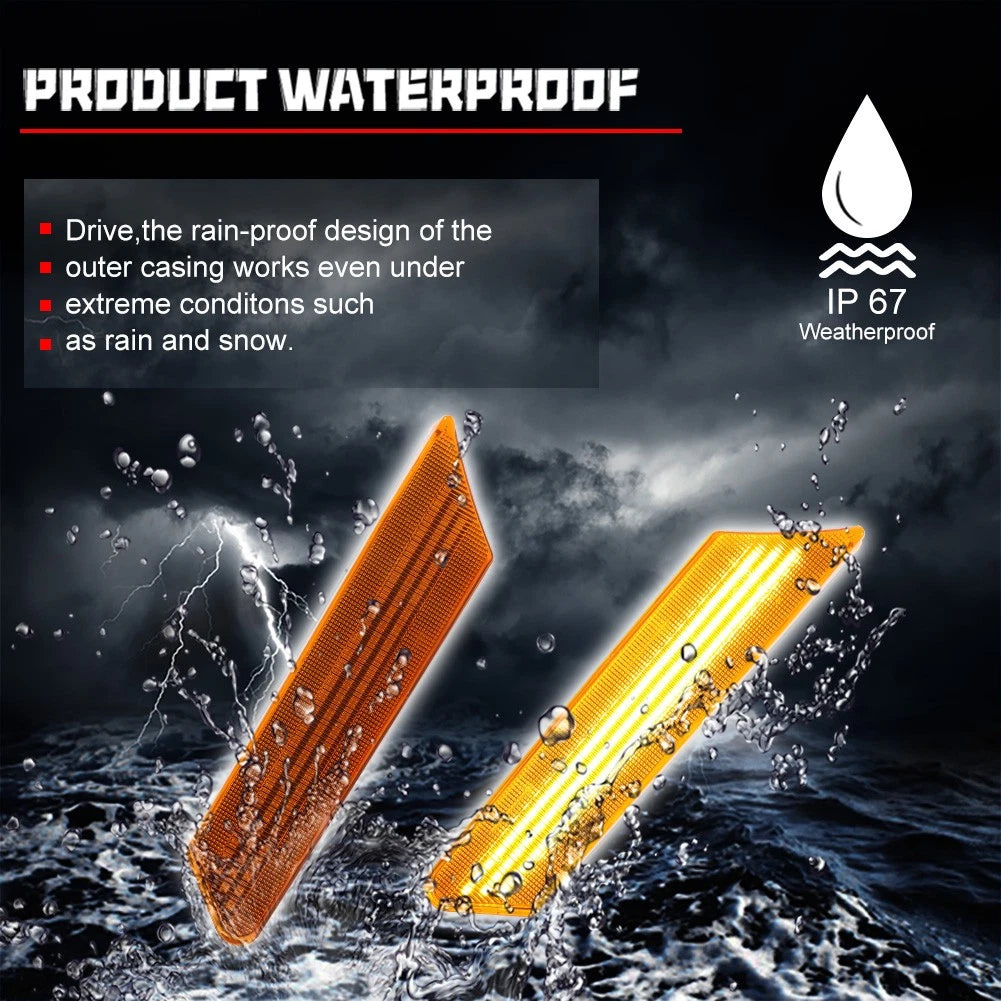 Amber Yellow LED Sequential Side Marker Lights for Porsche 911, Boxster