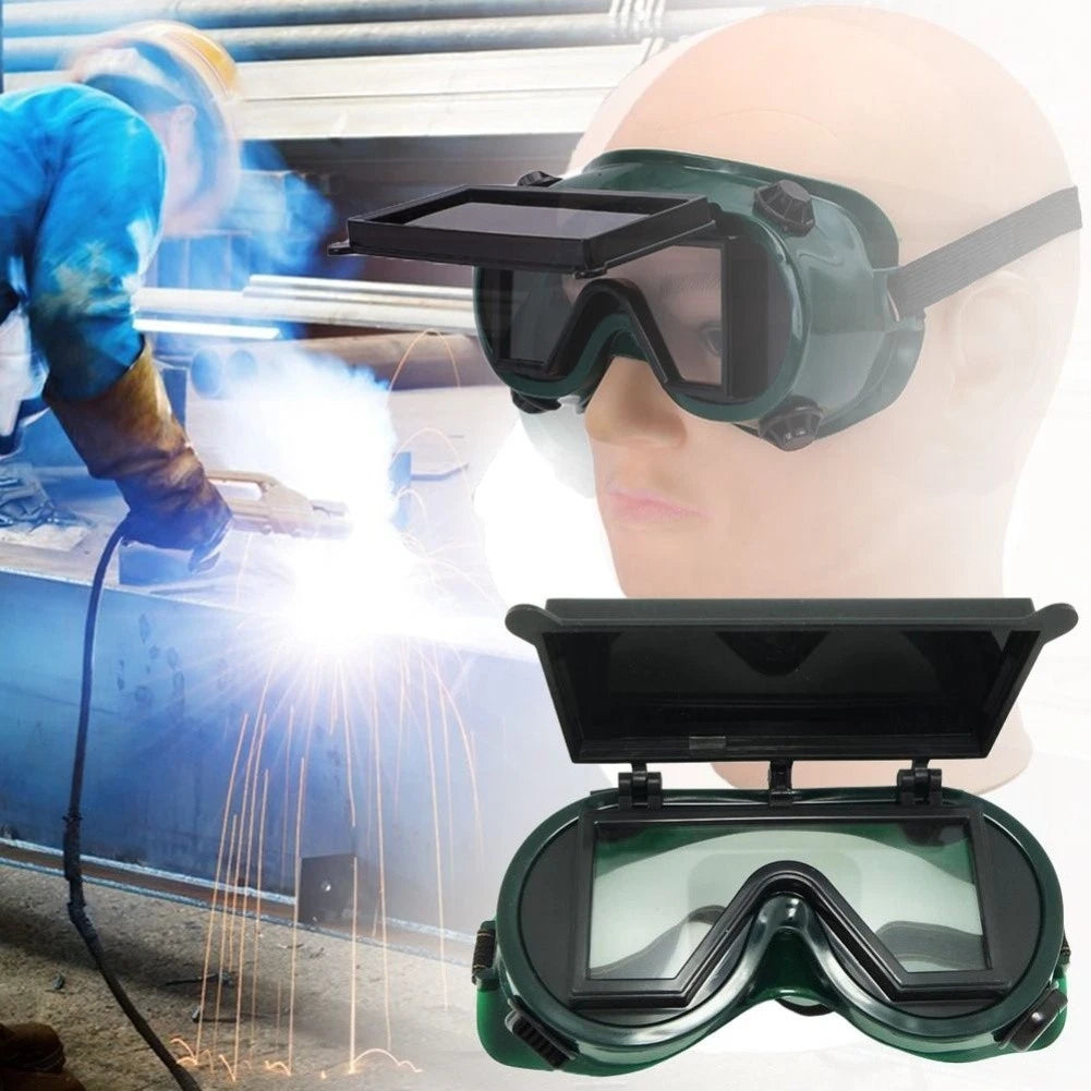 Safety Glasses for Industrial Use - Green Frame, Clear Black Lens