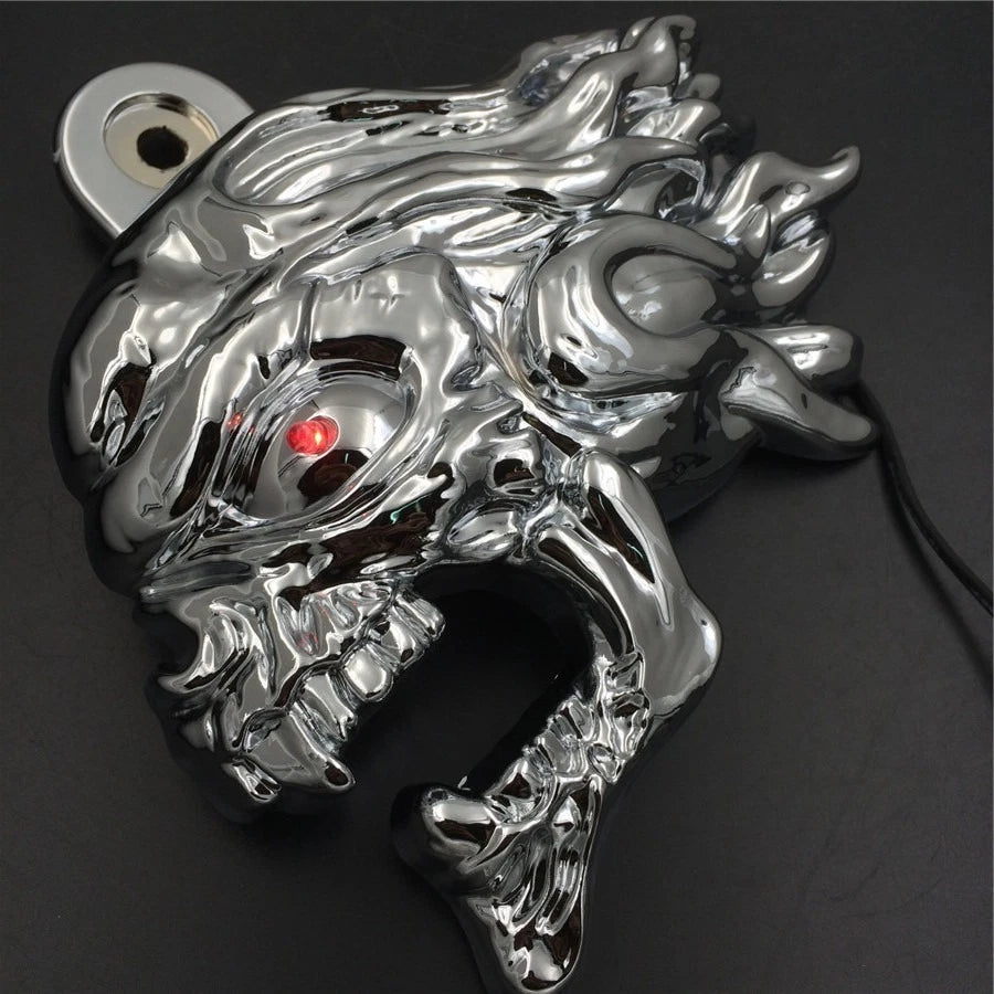 Chrome Zombie Horn Cover with LED for Harley Cowbell & V-Rod (1992–2020)