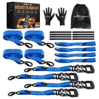 Set of 2 Heavy Duty Ratchet Tie Down Straps for Truck (1.6 inch x 8 ft)