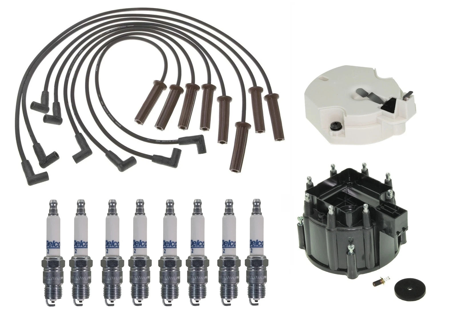 ACDelco Ignition Kit for GMC 7.4 V8 (1996–2000) - Rotor, Cap, Wires, Plugs
