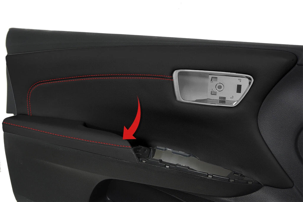 Armrest Door Panel Cover Leather for Toyota Avalon (2013–2018) Red Stitch