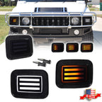 Smoke Switchback LED Front Bumper DRL Turn Signal Lights for Hummer H2 (2003–2009)