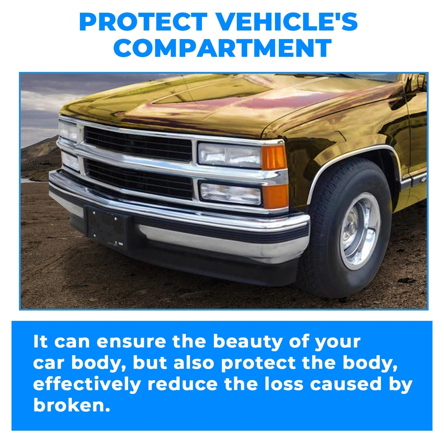Front Bumper Deflector for Chevrolet GMC C/K 1500 2500 3500 Yukon (1988–2000)
