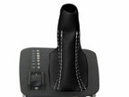 Leather Automatic Shift Boot Cover for BMW E38 (1995–2001) Black White Stitch