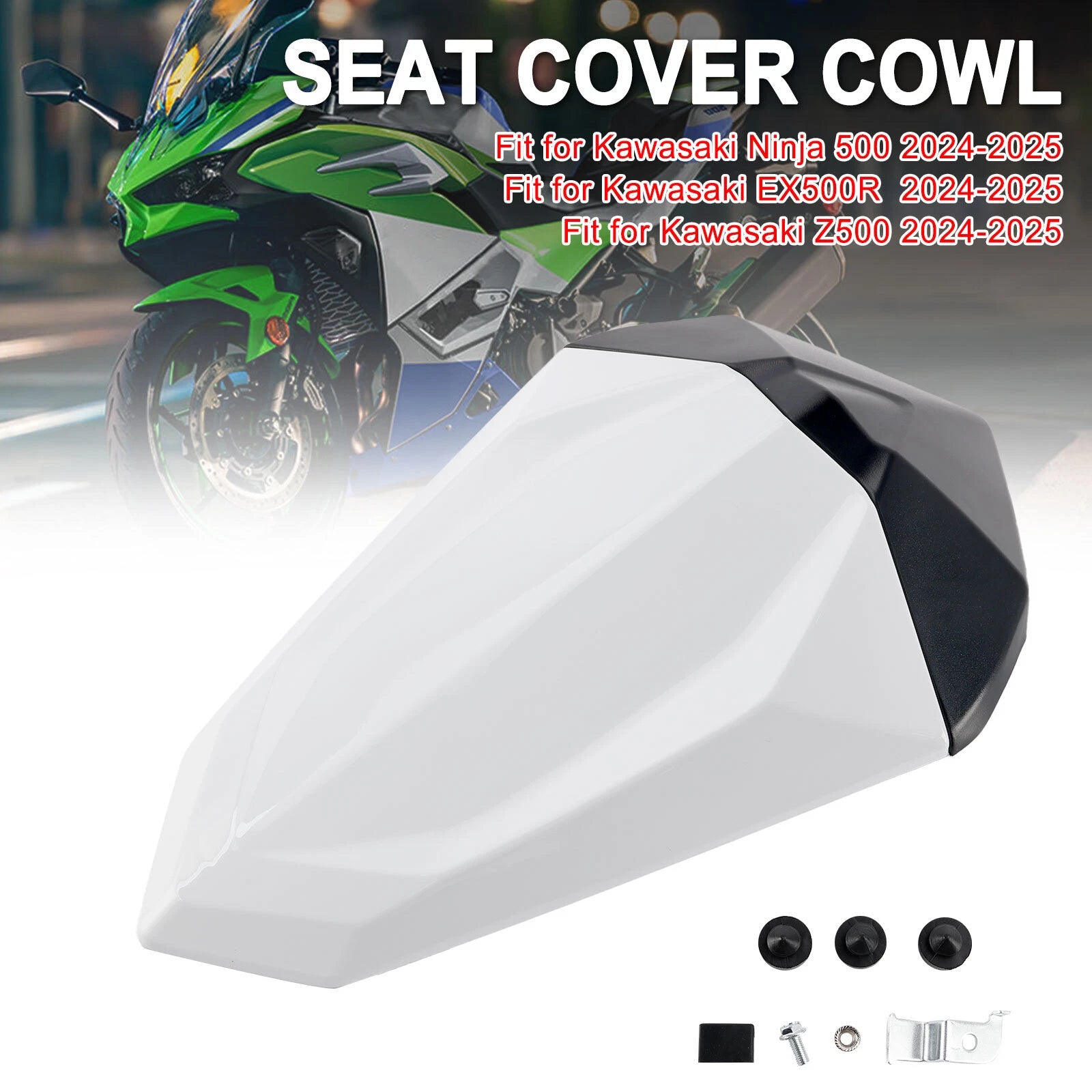 Tail Rear Seat Fairing Cowl for Kawasaki Ninja 500 EX500R Z500 (1994–2004) White