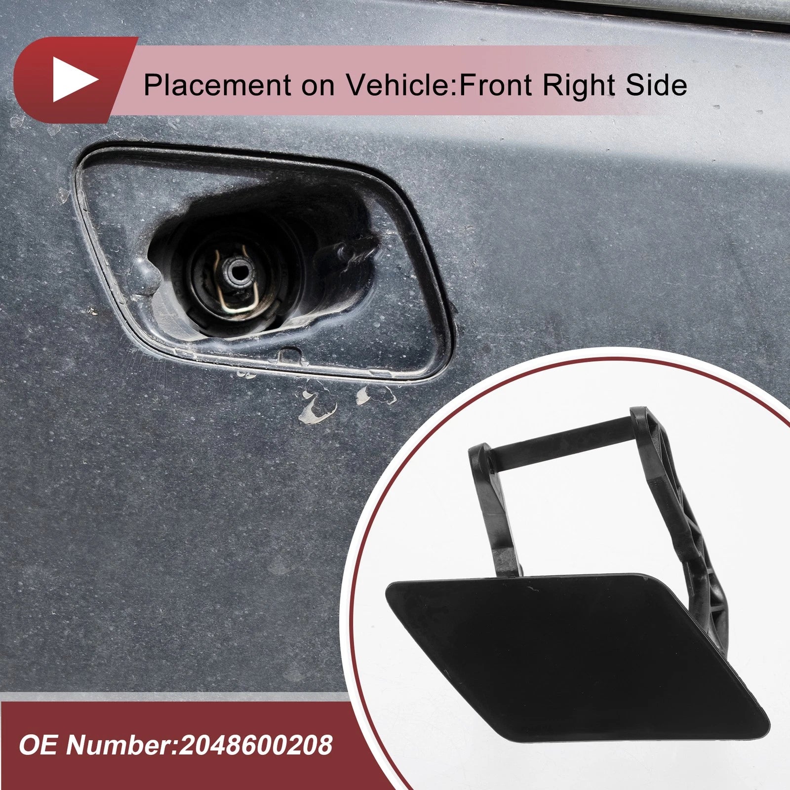 Washer Nozzle Cover Cap for Mercedes-Benz GLK350 (2010–2015) Unpainted