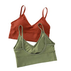 Womens Vest Style Bra High Elasticity Breathable Halter Top Without Underwire