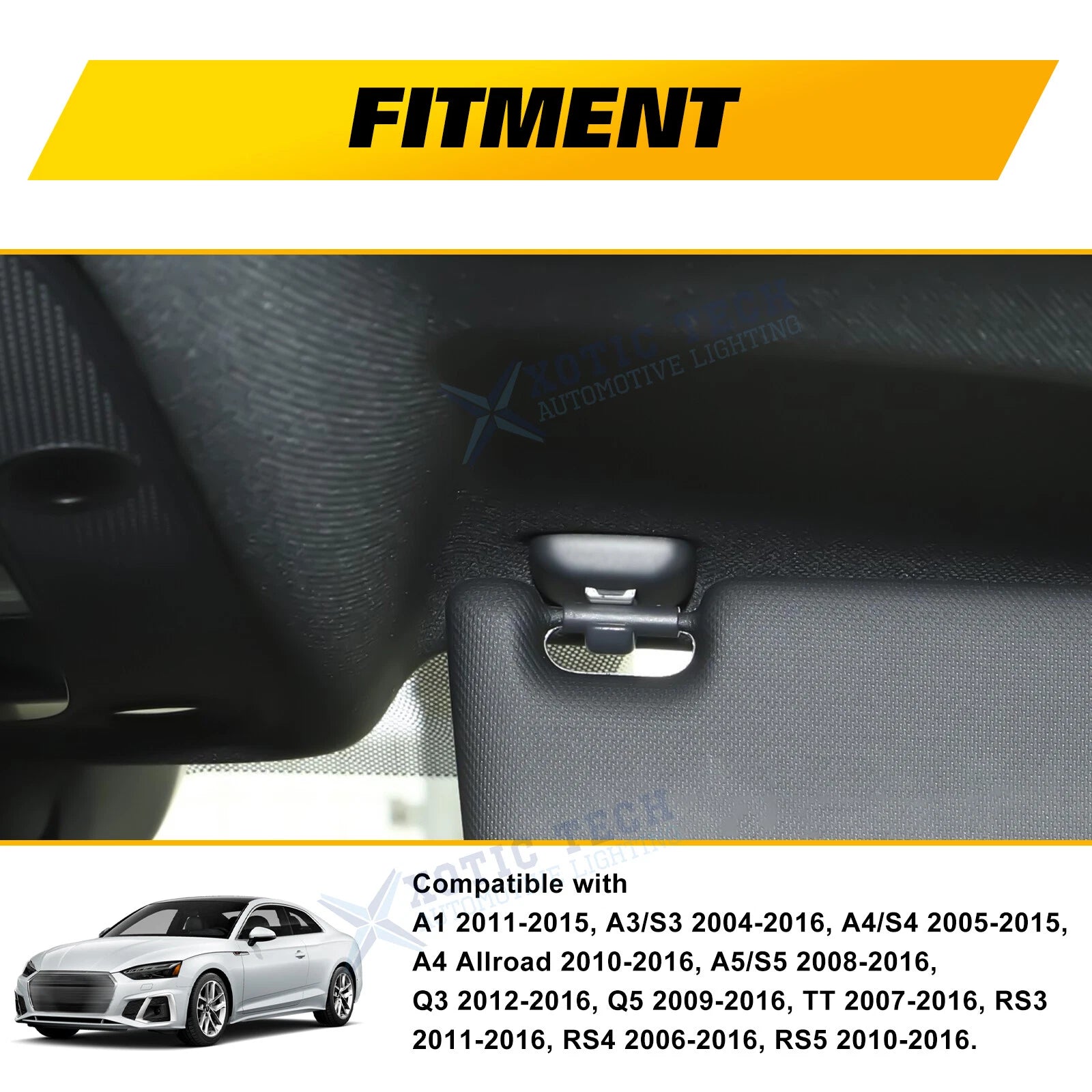 Sun Visor Hook Clip Base for Audi A3 S4 A5 TT Q3 Q5 (2010-2022)