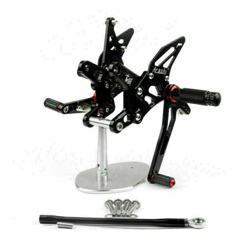 Rearset Foot Pegs for Kawasaki ZX6R (2007–2008) Black