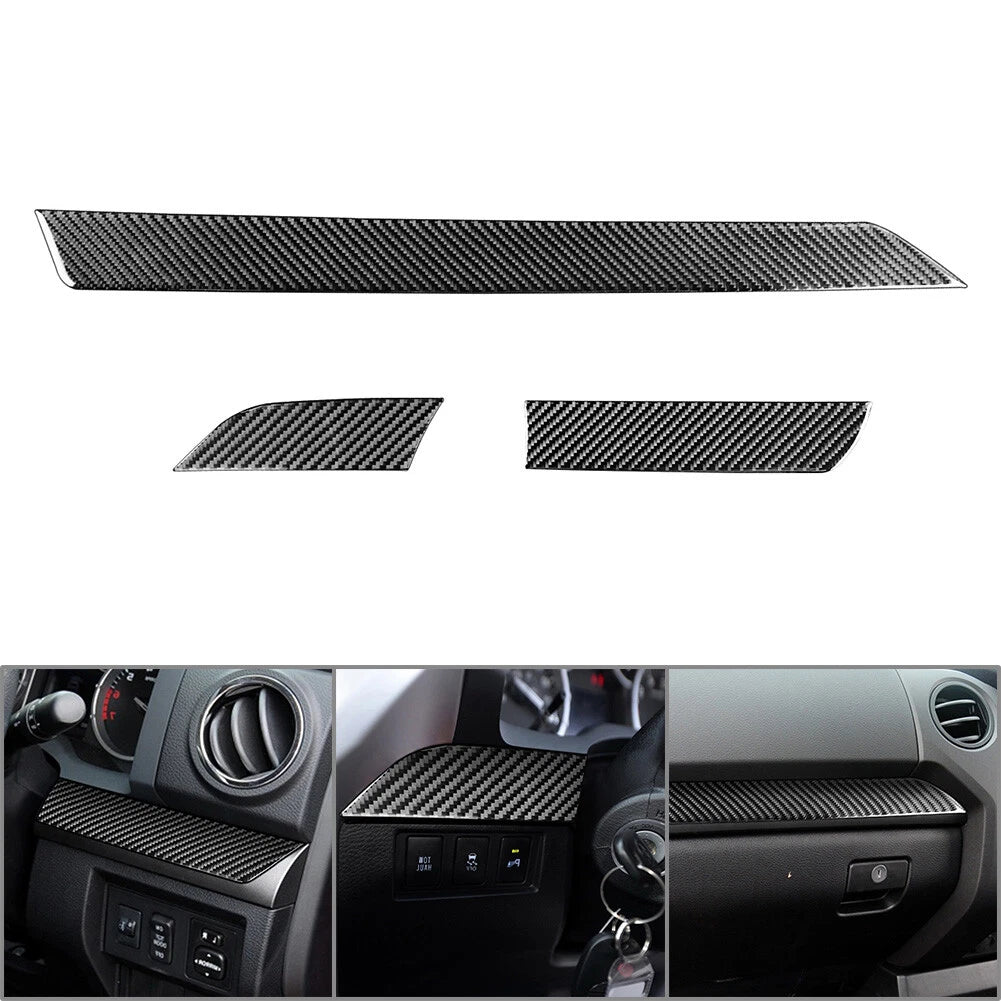 RHD Carbon Fiber Inner Dashboard Panel Cover Trim for Toyota Tundra (2014–2021)