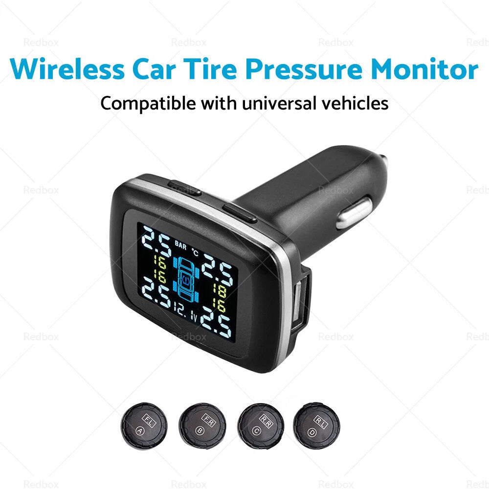 Set of 4 Wireless TPMS Tyre Pressure Monitor Sensors for