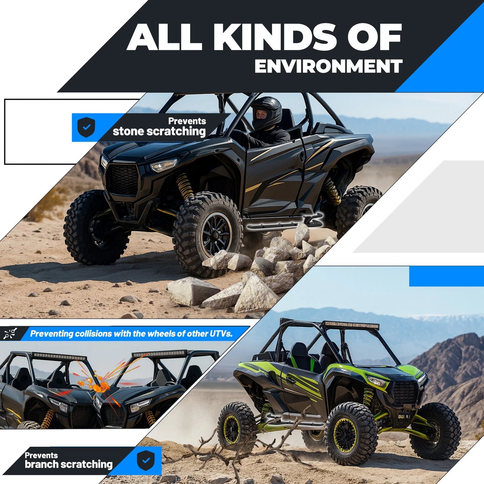 Set of 2 Tubular Nerf Bars for Kawasaki Teryx KRX 1000 (2020–2026)