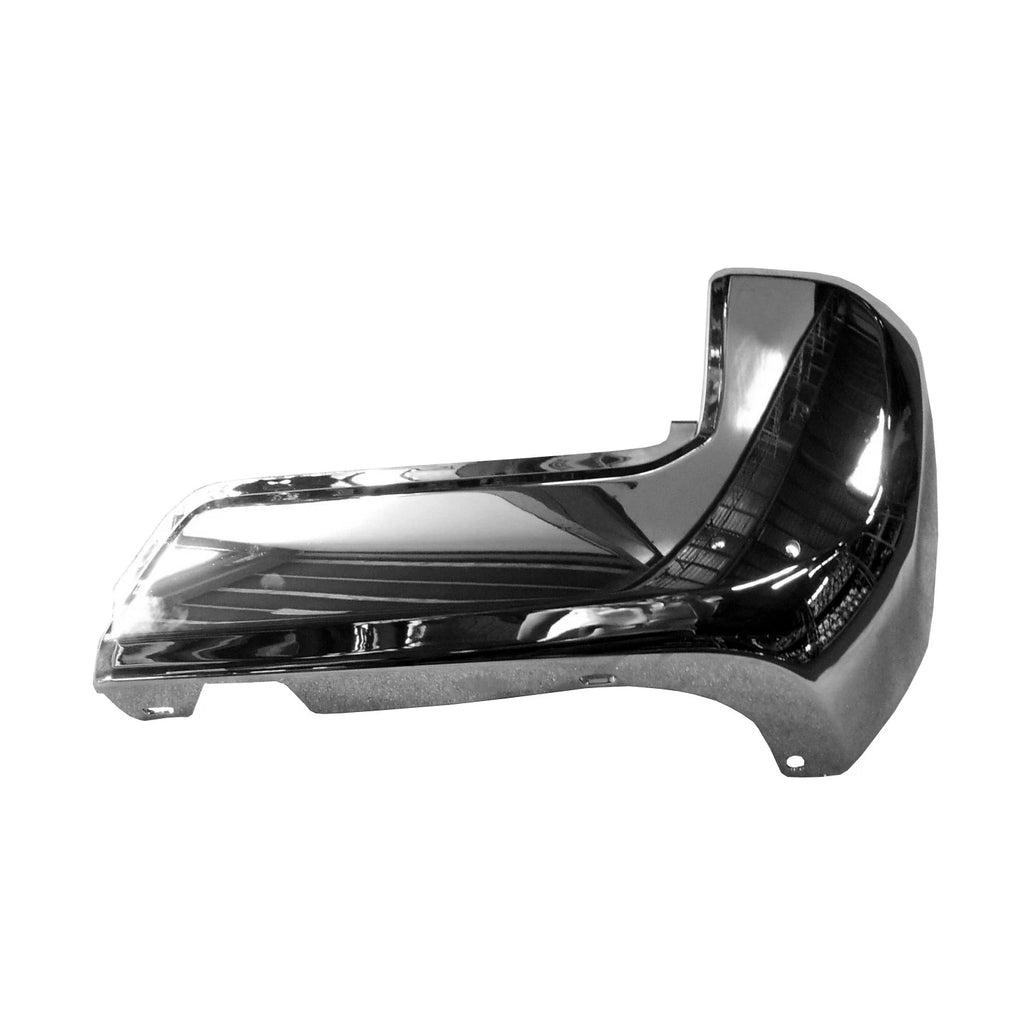 Replacement Chrome Rear Passenger Side Bumper End w/o Park Assist Sensor Holes