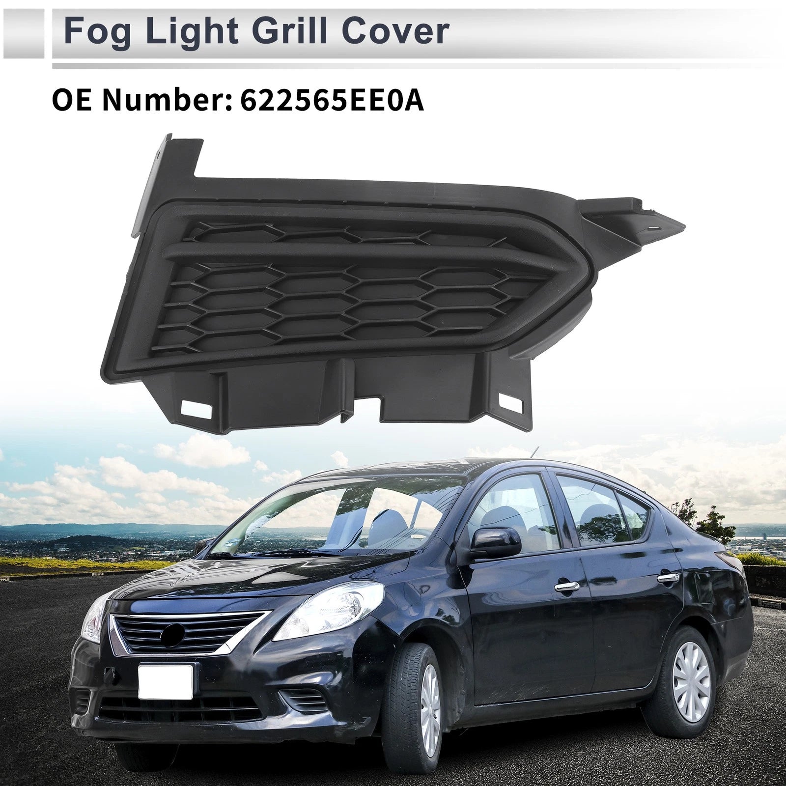 1 Pc Fog Light Grill for Nissan Versa (2020–2022) No. 622565EE0A