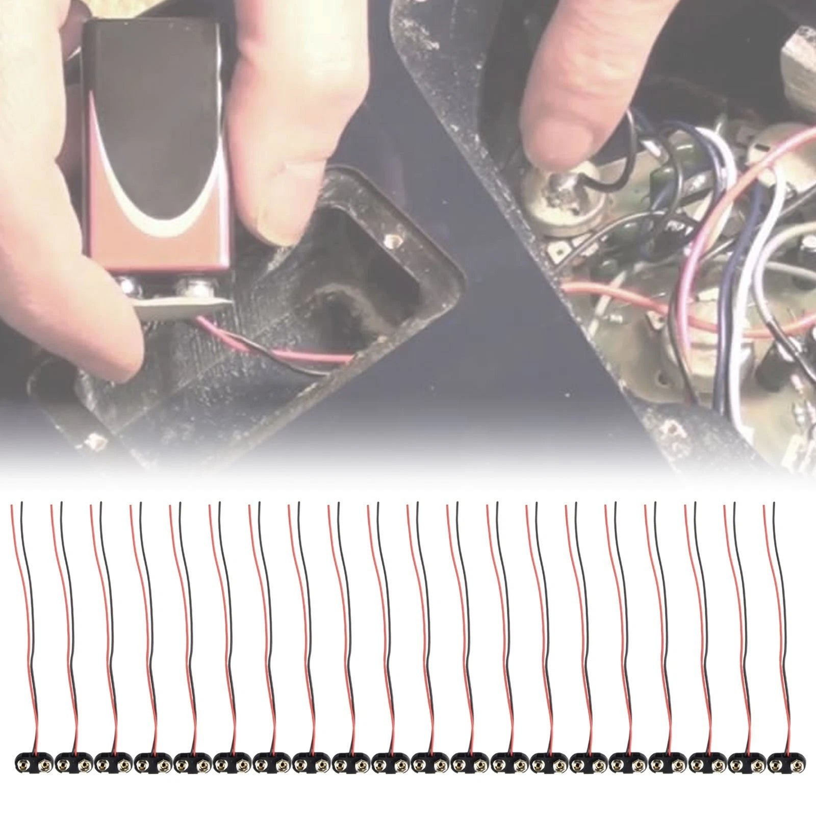 20X 9V Battery Clips T Type Connector Hard Shell