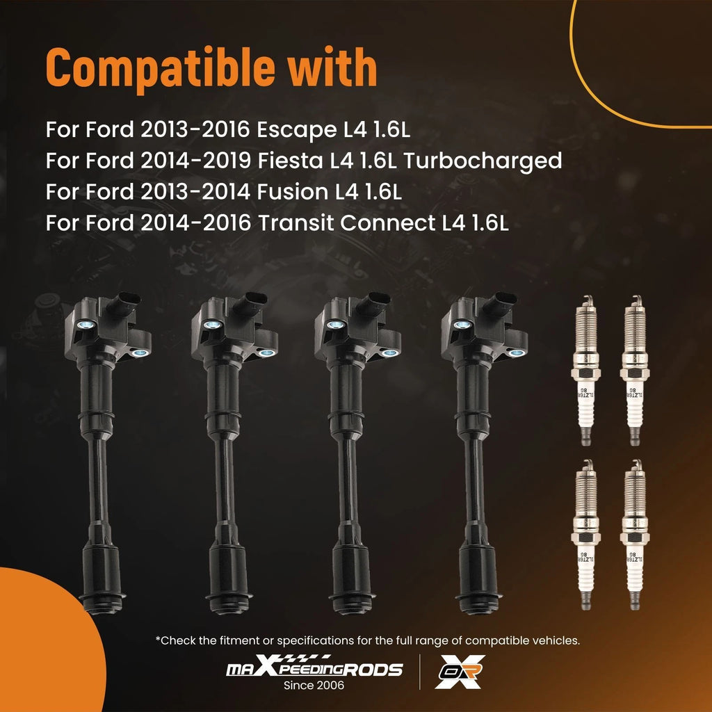 Ignition Coils & Spark Plugs for Ford Fiesta Transit 1.6L (2014–2019)