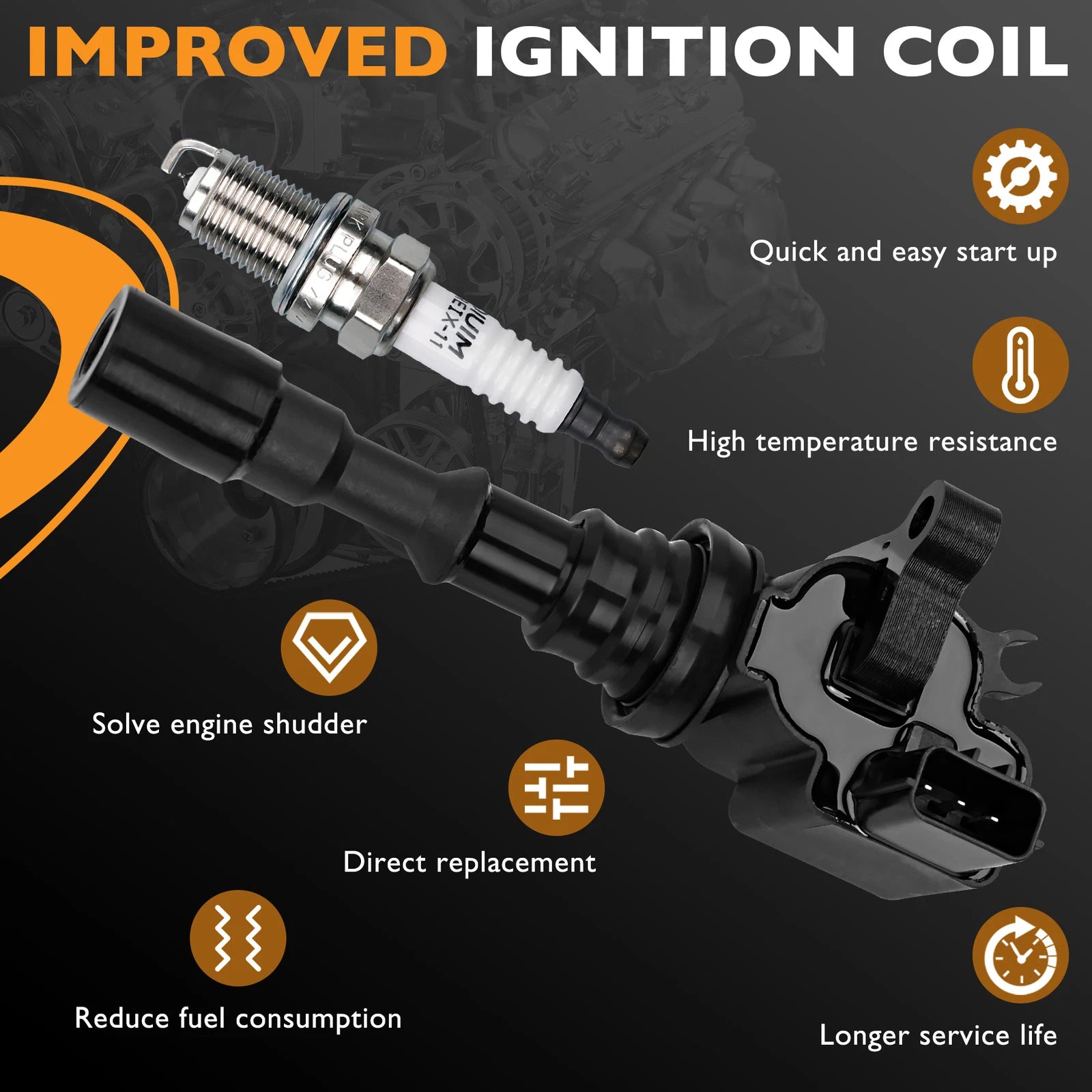 Ignition Coil Pack & Iridium Spark Plugs for Kia Sorento (2003–2006)