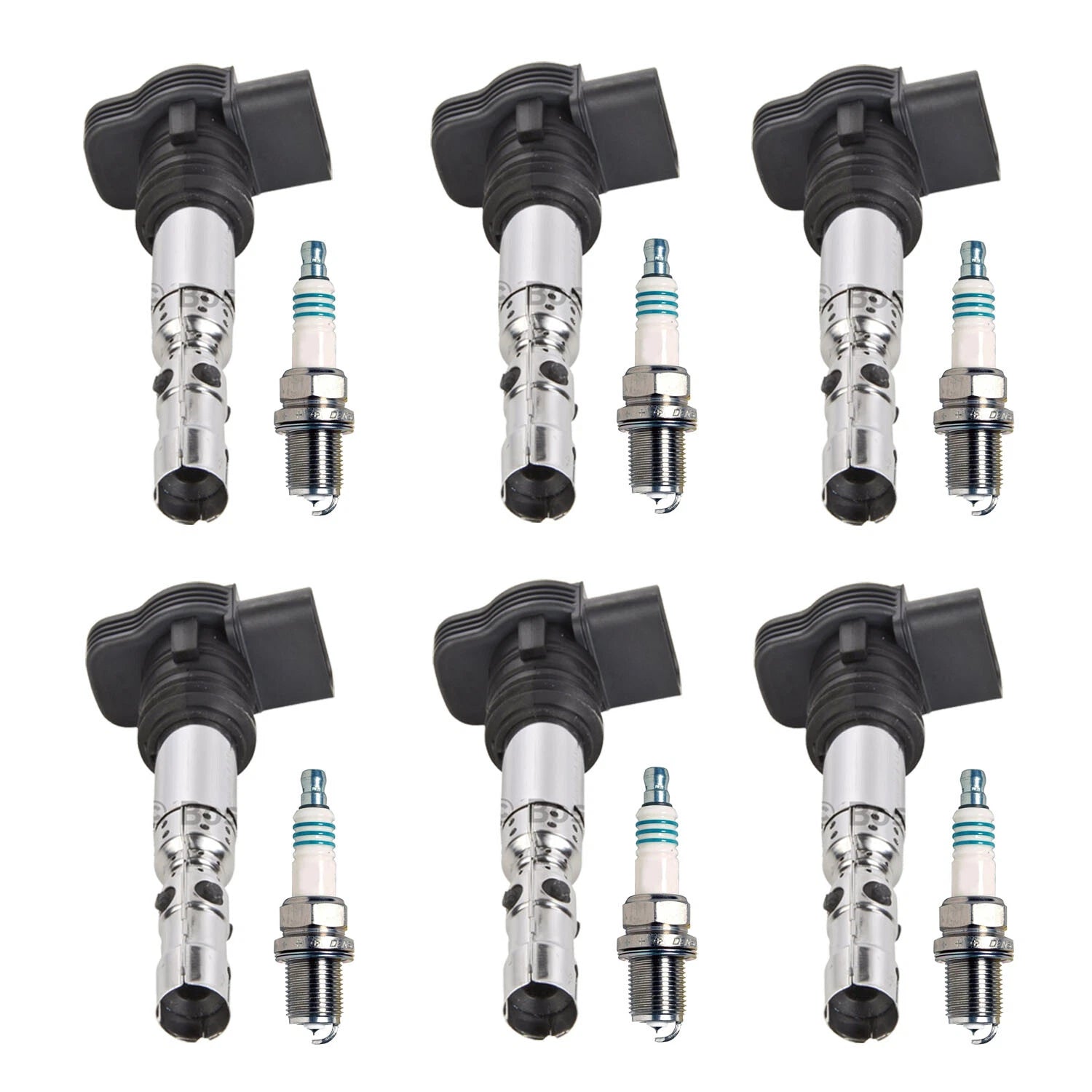 Set of 6 Ignition Coils & Spark Plugs for Audi A6 Quattro (2005–2011)