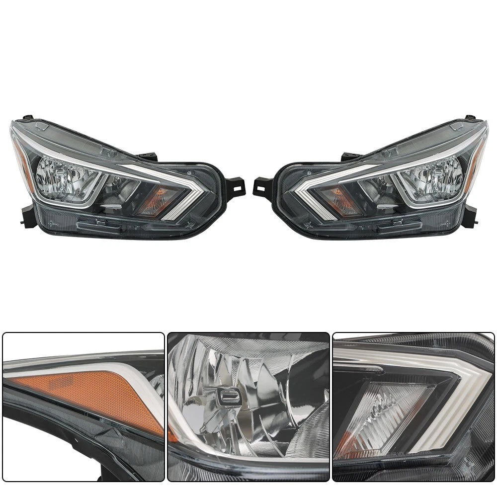 Headlight Assembly Pair for Nissan Versa (2020–2021) Halogen