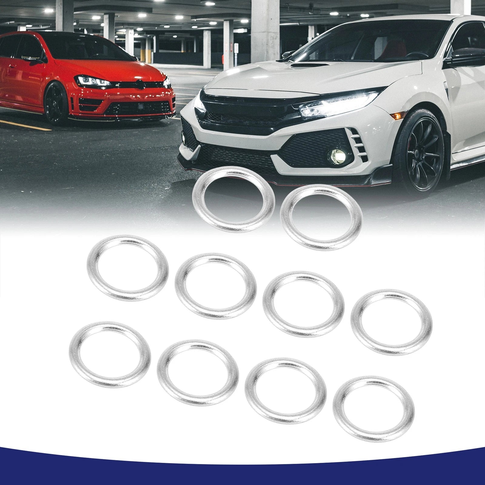 Set of 10 M14 Oil Drain Plug Gaskets for Volkswagen Eos, Audi N0138157