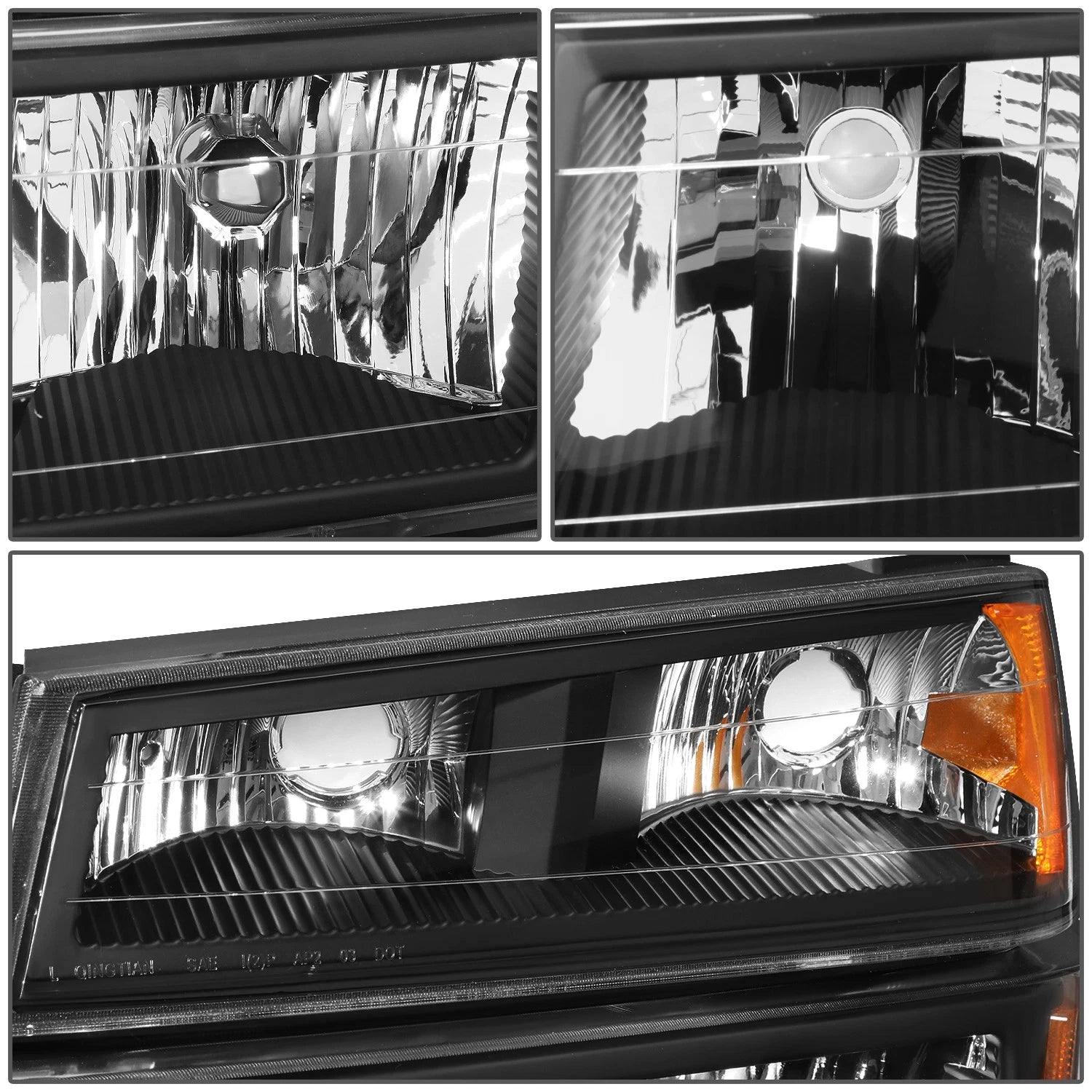Set of 2 Black/Amber Side Headlight Bumper Lamps for Colorado Canyon (2004–2012)