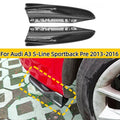 Rear Side Splitter Spats for Audi A3 S-Line S3 Sportback (2013–2016)