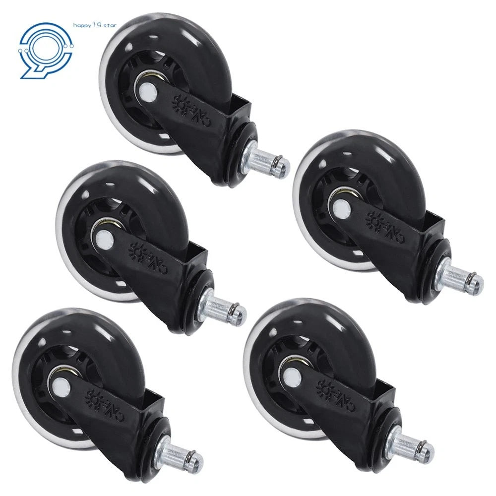 Set of 5 Rubber Swivel Wheels for Office Chair